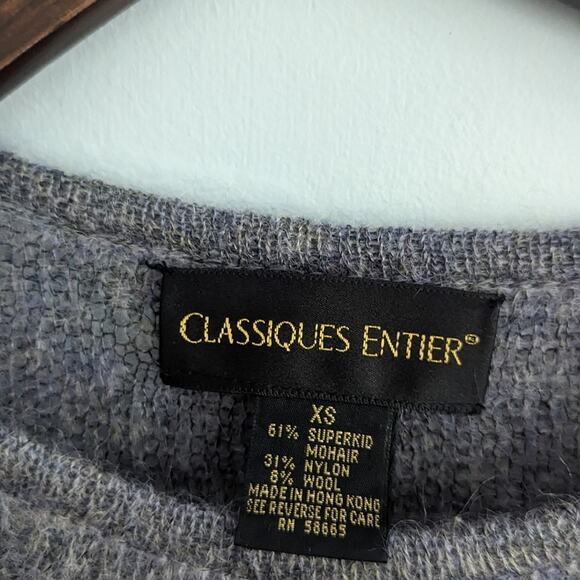 Women's Classiques Entier XS Purple Grey Sweater Mohair Wool Nylon Blend - Picture 3 of 5